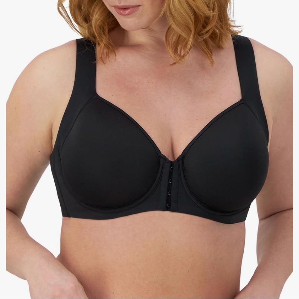 Bali Support Cool Comfort Black Intimate Bra Size 42DD Smooth Back